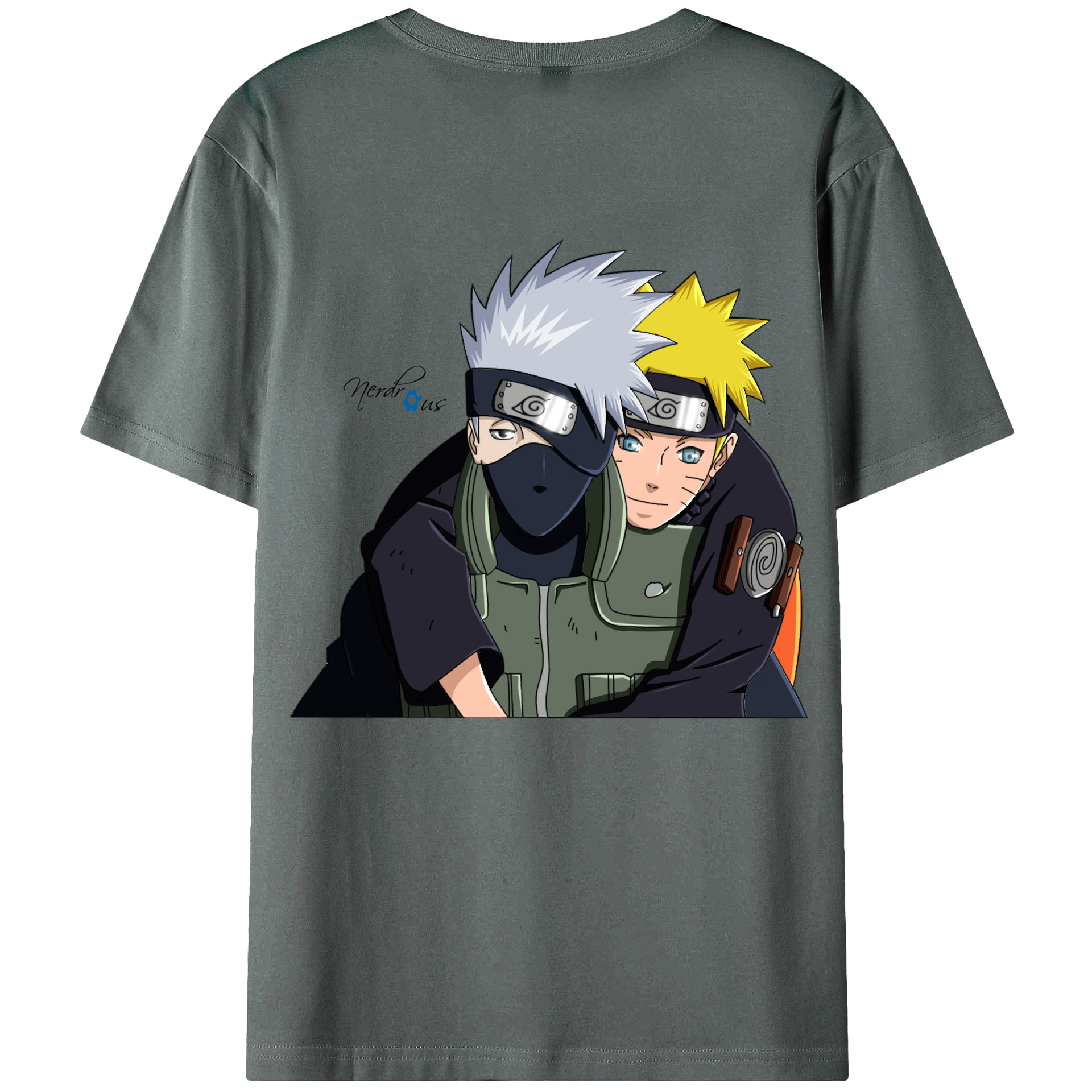 （画像用） NARUTO -ナルト- はたけ カカシ Hatake Kakashi 綿100％ メンズ半袖Tシャツ（バックプリント） 通気性